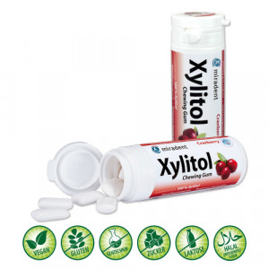 Produktbild von MIRADENT Xylitol Chewing Gum Cranberry