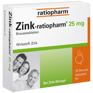 Produktbild von ZINK-RATIOPHARM 25 mg Brausetabletten