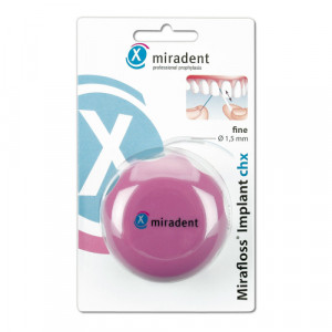 Produktbild von MIRADENT Zahnseide Mirafloss Implant CHX fine