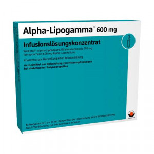 Produktbild von ALPHA-LIPOGAMMA 600 mg Infusionsl&ouml;sungskonz.