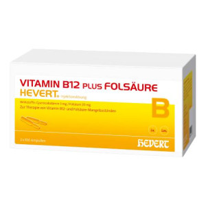 Produktbild von VITAMIN B12 PLUS Fols&auml;ure Hevert a 2 ml Ampullen